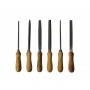 Set of 6 Large Steel Wax Files with Wooden Handle