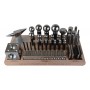 43-Piece Multi-Purpose Metal Forming Dapping Set with Block, Anvil, & Swage