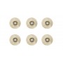 Pack of 6 Unmounted White Muslin Buffs 1" Diameter 30 x 16 Ply